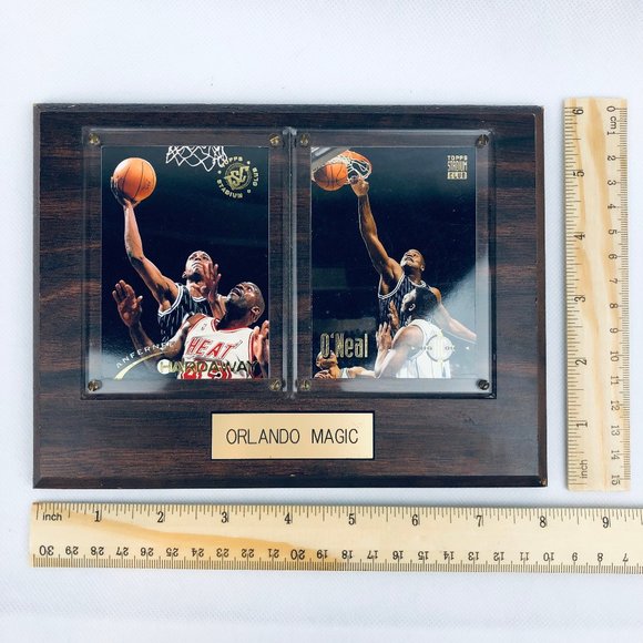 Orlando Magic Basketball Cards Wooden Display Plaque 2 Card Capacity 8x6 inches - Picture 2 of 5